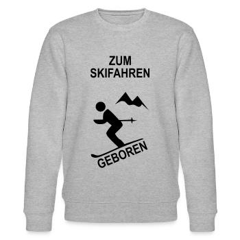 Zum Skifahren Geboren - Stanley/Stella Unisex Bio-Sweatshirt CHANGER  - Grau meliert - Vorne - Nik (191cm) & Marisol (170cm)