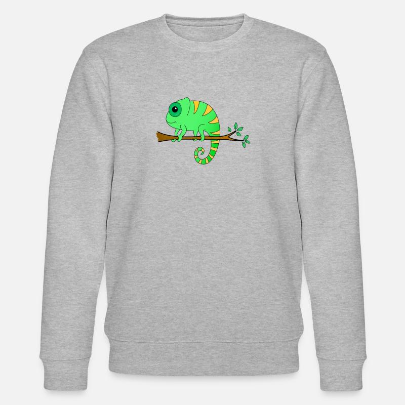 Caméléon sur une branche - Sweat bio CHANGER Stanley/Stella Unisexe - gris chiné
