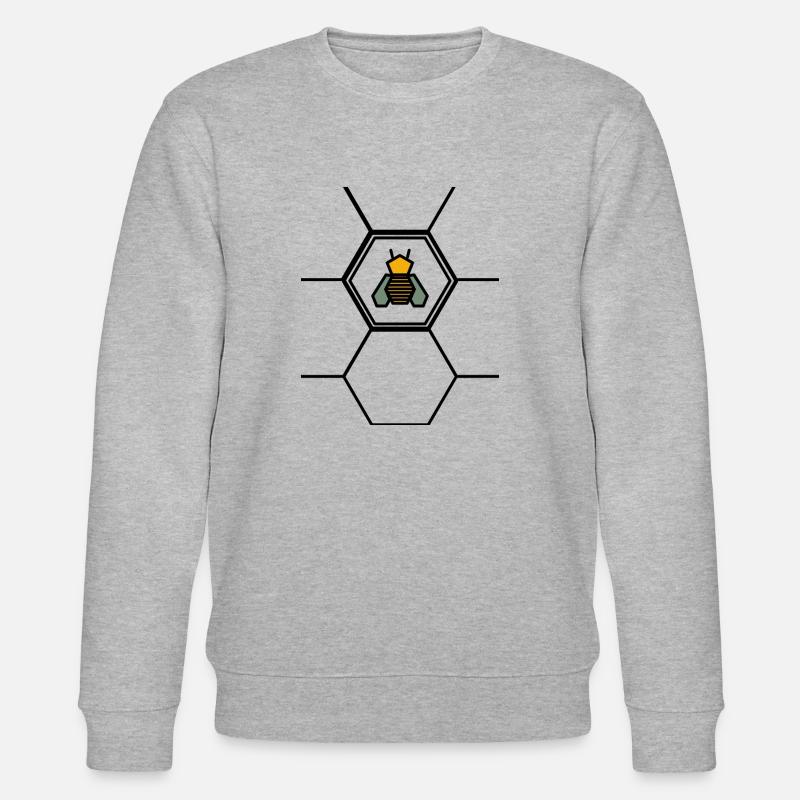 Biene in Wabe - Stanley/Stella Unisex Bio-Sweatshirt CHANGER  - Grau meliert