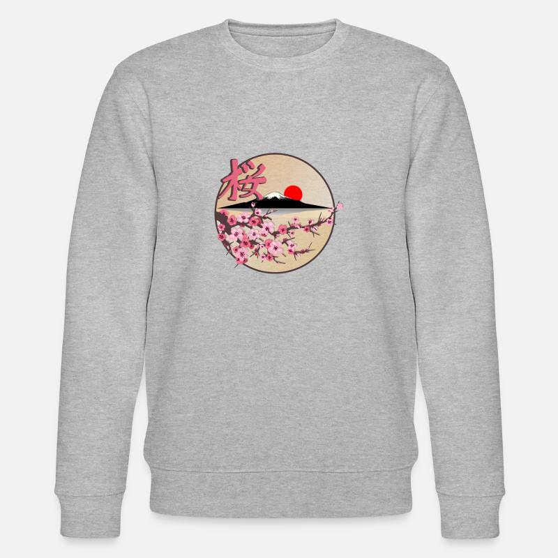 Japanische Kirschblüten Baum - Stanley/Stella Unisex Bio-Sweatshirt CHANGER  - Grau meliert