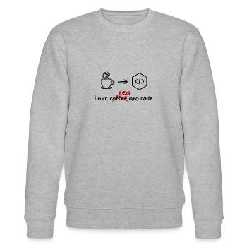 Tee Software Developer Engineer Programmer - Stanley/Stella CHANGER Unisex Organic Sweatshirt - heather grey - Front - Nik (191cm) & Marisol (170cm)