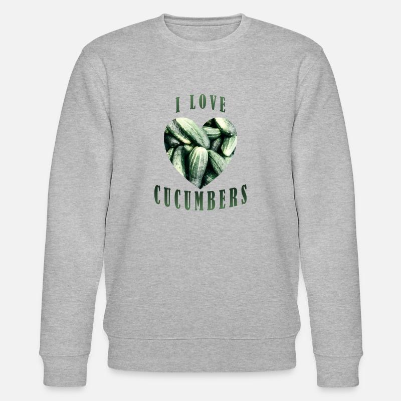 Ich liebe Gurken - Stanley/Stella Unisex Bio-Sweatshirt CHANGER  - Grau meliert