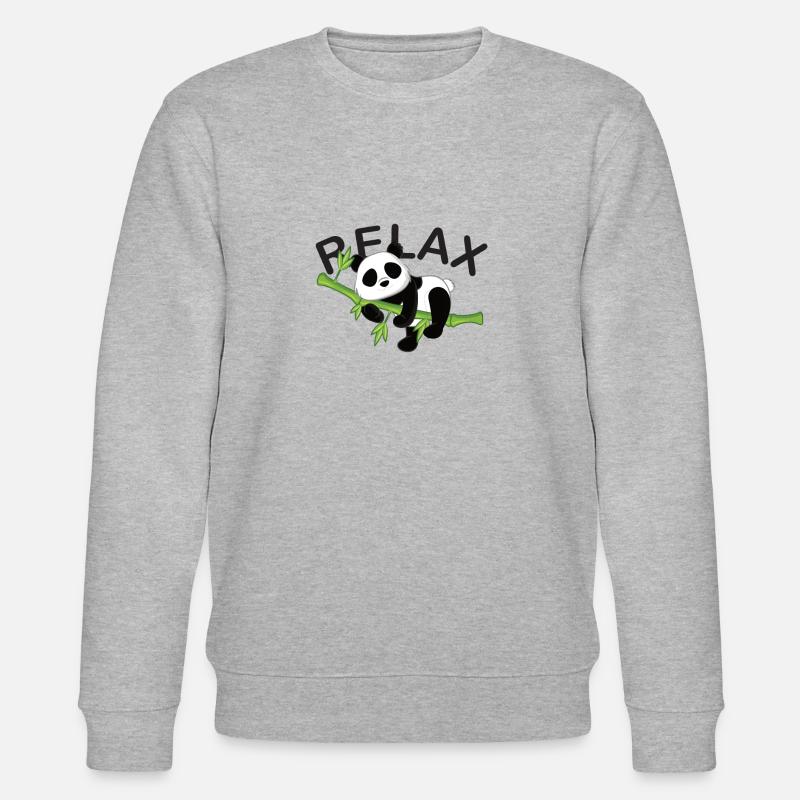 Relax Panda - Stanley/Stella Unisex Bio-Sweatshirt CHANGER  - Grau meliert