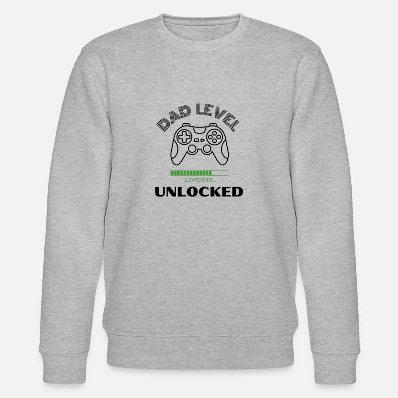 Dad Level Unlocked Loading - Stanley/Stella CHANGER Unisex Organic Sweatshirt - heather grey