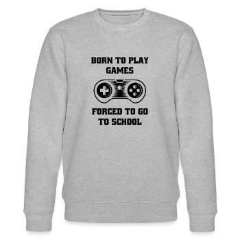 Zocken Konsole Controller Gaming Zocker Gamer - Stanley/Stella Unisex Bio-Sweatshirt CHANGER  - Grau meliert - Vorne - Nik (191cm) & Marisol (170cm)