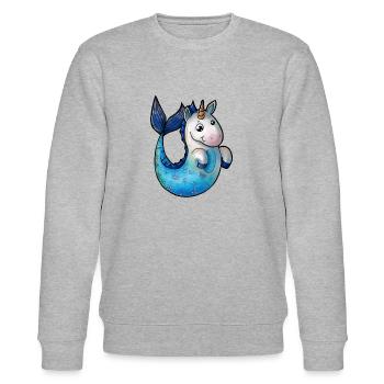 Einhornmeerjungfrau Comic - Stanley/Stella Unisex Bio-Sweatshirt CHANGER  - Grau meliert - Vorne - Nik (191cm) & Marisol (170cm)