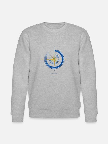 Kompass mitHimmelsrichtungen. - Stanley/Stella Unisex Bio-Sweatshirt CHANGER - Grau meliert