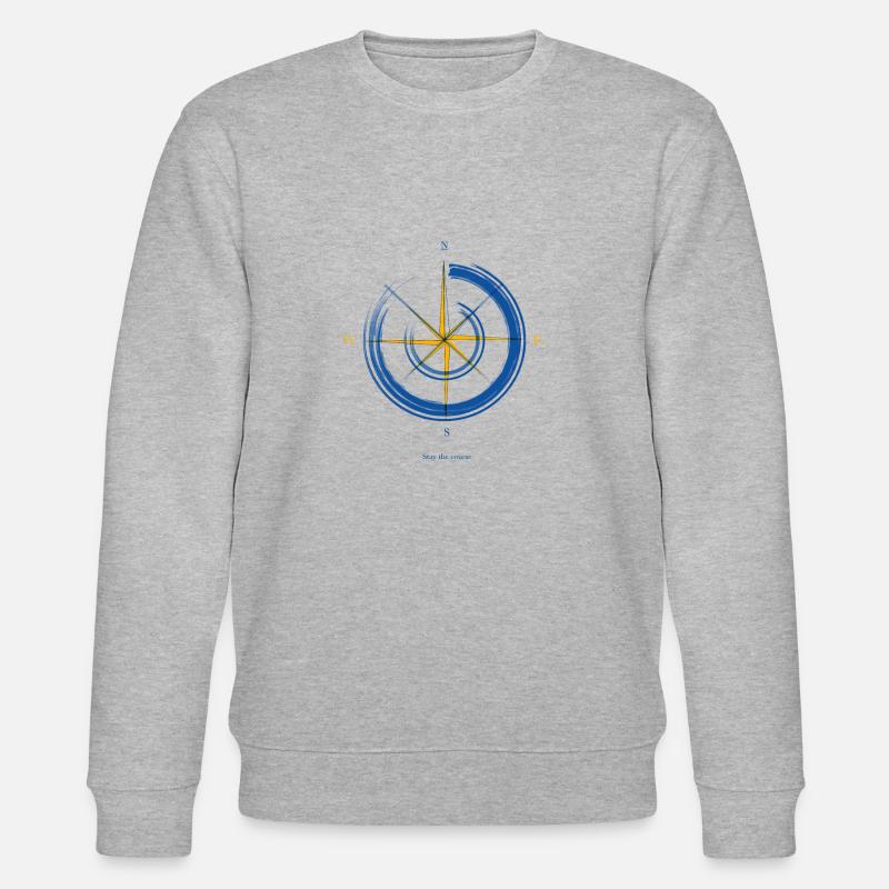 Kompass mitHimmelsrichtungen. - Stanley/Stella Unisex Bio-Sweatshirt CHANGER  - Grau meliert