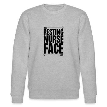 Resting Nurse Face - Stanley/Stella CHANGER Unisex Organic Sweatshirt - heather grey - Front - Nik (191cm) & Marisol (170cm)