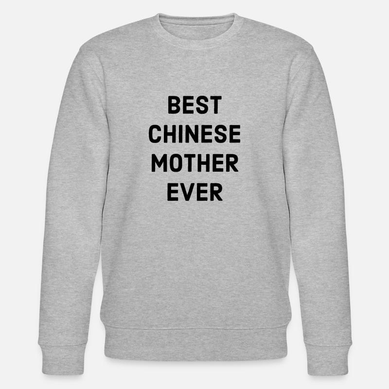 chinesische Mutter Spruch - Stanley/Stella Unisex Bio-Sweatshirt CHANGER  - Grau meliert
