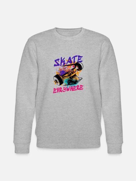 Skate evrywhere - Stanley/Stella CHANGER Unisex Organic Sweatshirt - heather grey