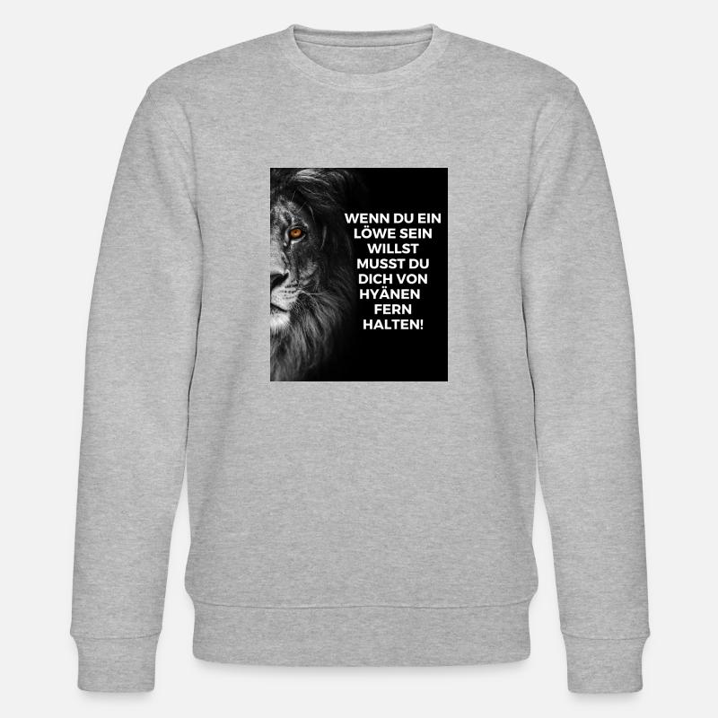 Löwe Spruch - Stanley/Stella Unisex Bio-Sweatshirt CHANGER  - Grau meliert