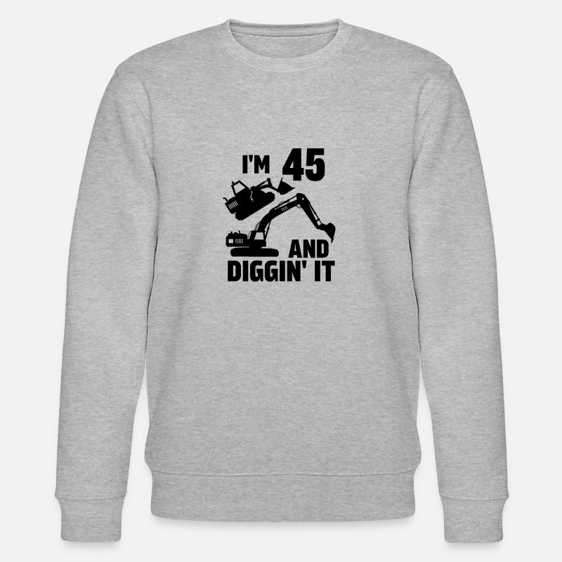 45 und Diggin' It - Stanley/Stella Unisex Bio-Sweatshirt CHANGER  - Grau meliert