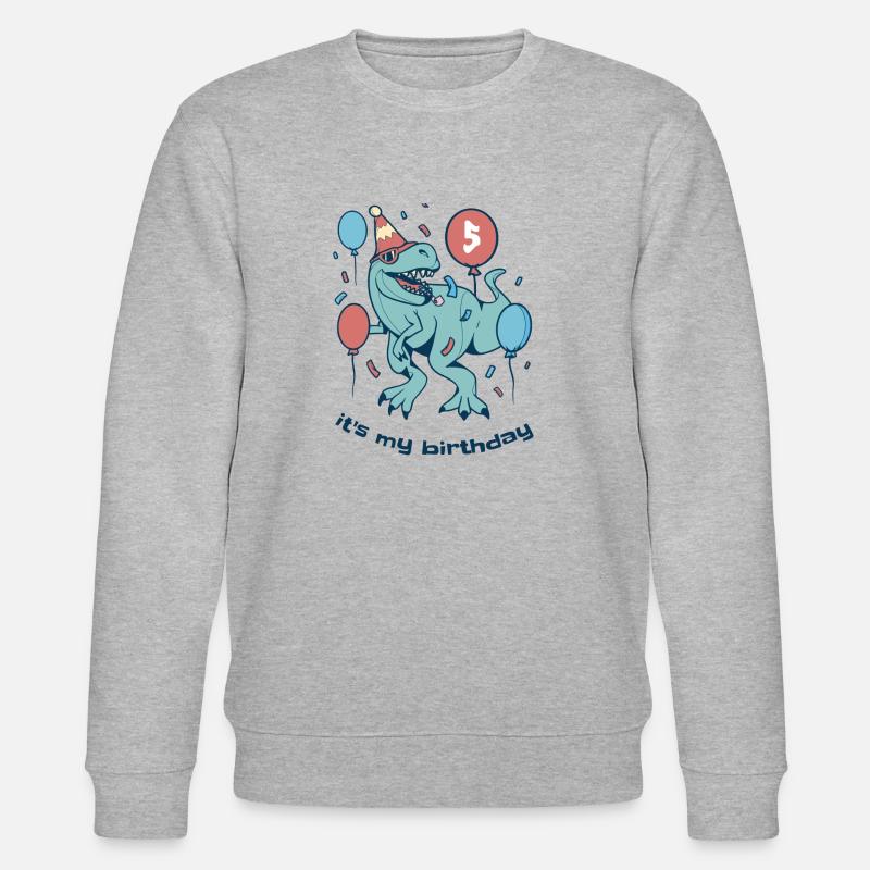 C’est mon anniversaire Dino - Sweat bio CHANGER Stanley/Stella Unisexe - gris chiné