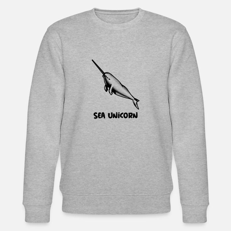 Narwhal, das Seeeinhorn - Stanley/Stella Unisex Bio-Sweatshirt CHANGER  - Grau meliert