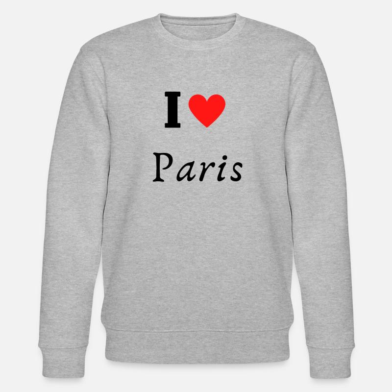 I love Paris - Stanley/Stella Unisex Bio-Sweatshirt CHANGER  - Grau meliert