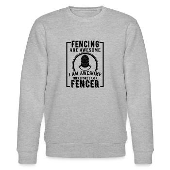 Fechten sind tolle Kampfsportarten Schwertkunst - Stanley/Stella Unisex Bio-Sweatshirt CHANGER  - Grau meliert - Vorne - Nik (191cm) & Marisol (170cm)