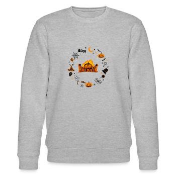 Happy Halloween - Stanley/Stella Unisex Bio-Sweatshirt CHANGER  - Grau meliert - Vorne - Nik (191cm) & Marisol (170cm)