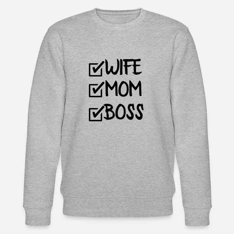 EHEFRAU MUTTER CHEF - Stanley/Stella Unisex Bio-Sweatshirt CHANGER  - Grau meliert