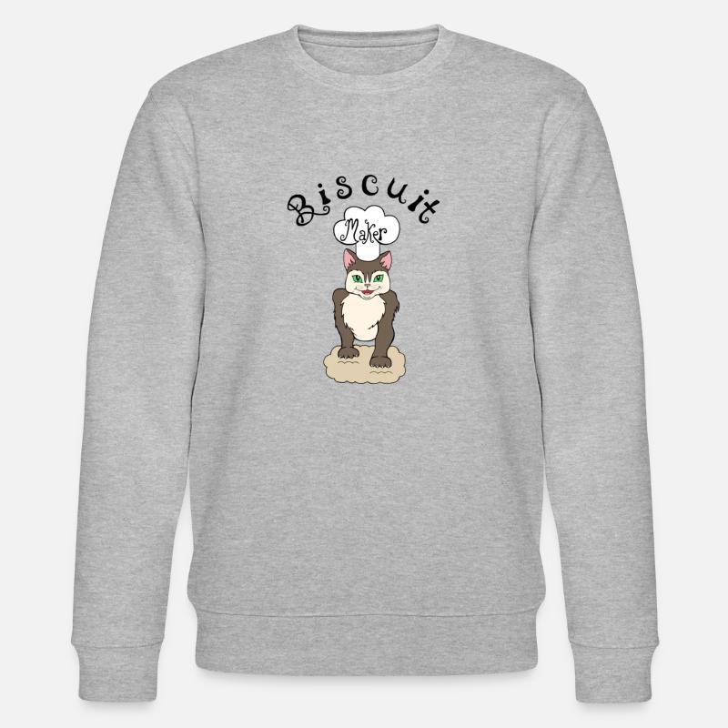 Cat Making Biscuits Maker Cat - Stanley/Stella CHANGER Unisex Organic Sweatshirt - heather grey