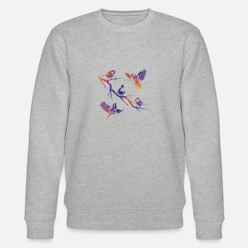 Oiseaux sur une branche - Sweat bio CHANGER Stanley/Stella Unisexe - gris chiné