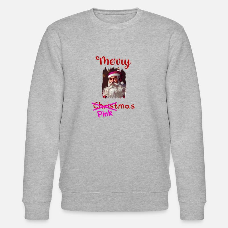 Rosa Weihnachtsmann - Stanley/Stella Unisex Bio-Sweatshirt CHANGER  - Grau meliert