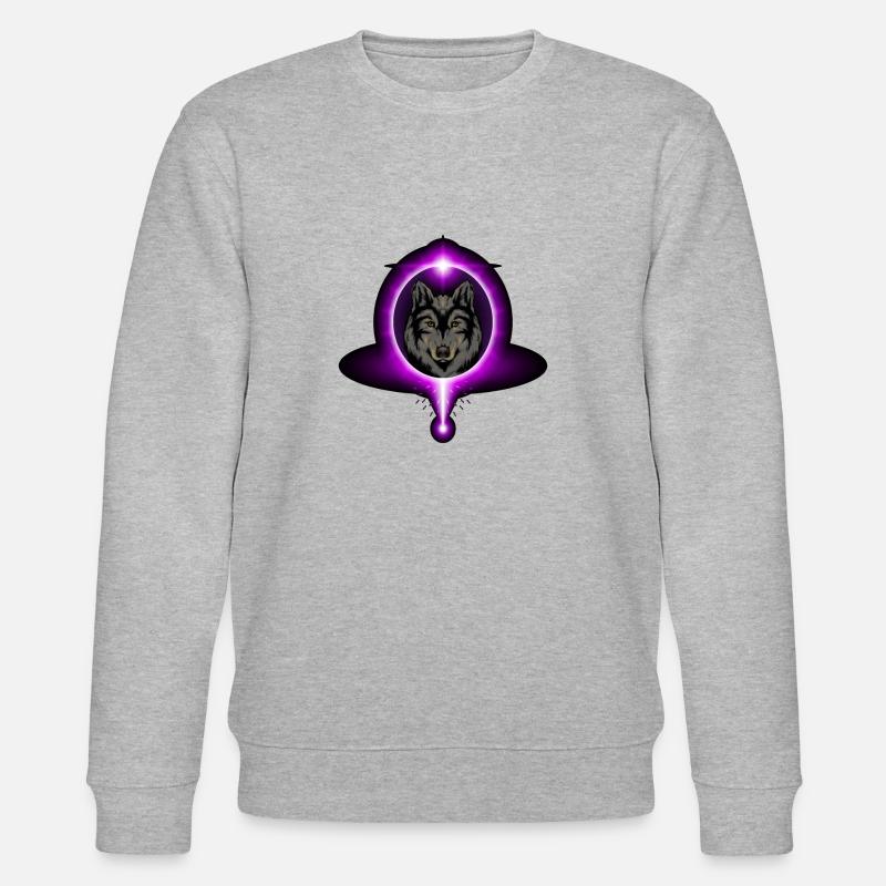 Wolf Lila - Stanley/Stella Unisex Bio-Sweatshirt CHANGER  - Grau meliert