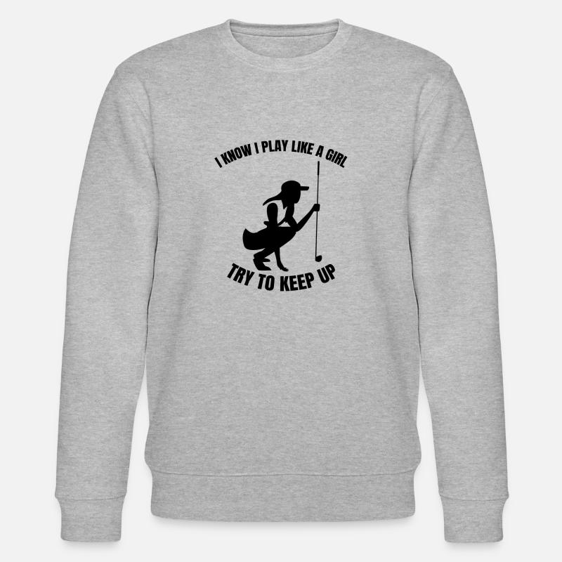 Golf Golfspielerin Mädchen Golfschläger Golfball - Stanley/Stella Unisex Bio-Sweatshirt CHANGER  - Grau meliert