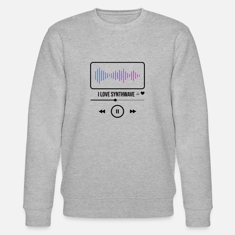 I love Synthwave - Stanley/Stella Unisex Bio-Sweatshirt CHANGER  - Grau meliert