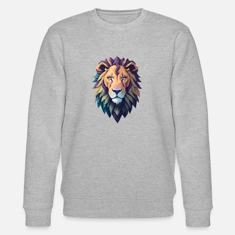 WILDES LÖWENDESIGN BUNT - Stanley/Stella Unisex Bio-Sweatshirt CHANGER  - Grau meliert