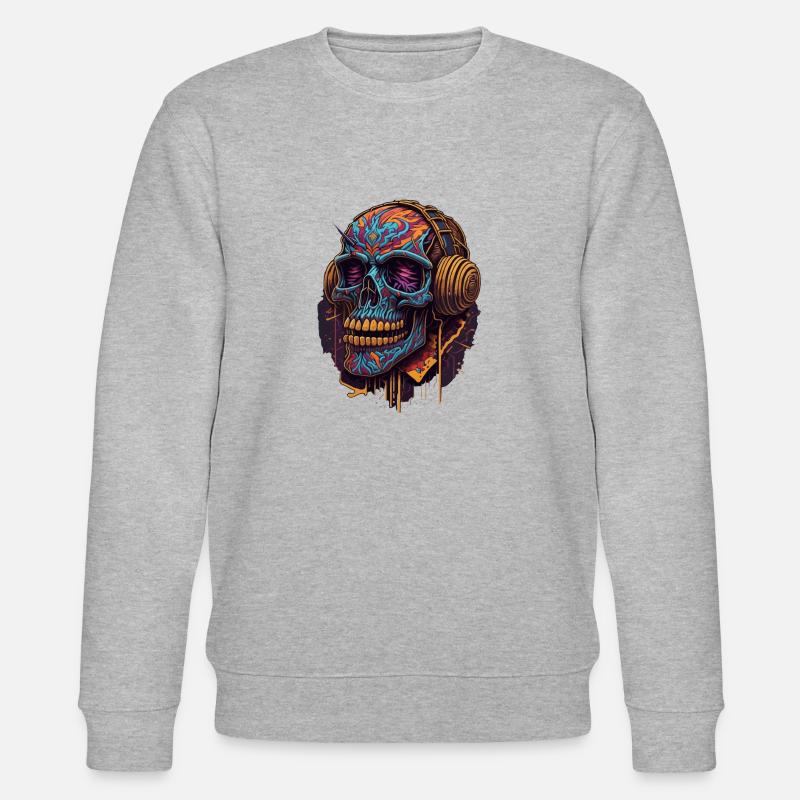 TECHNO SKULL - Stanley/Stella Unisex Bio-Sweatshirt CHANGER  - Grau meliert