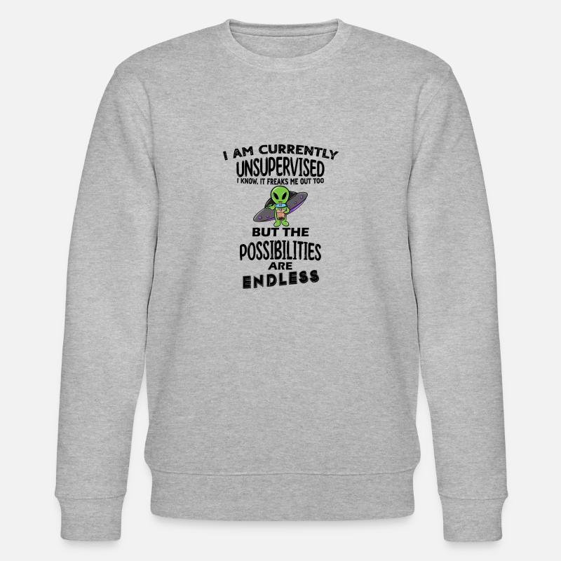 I am currently unsupervised - Stanley/Stella Unisex Bio-Sweatshirt CHANGER  - Grau meliert