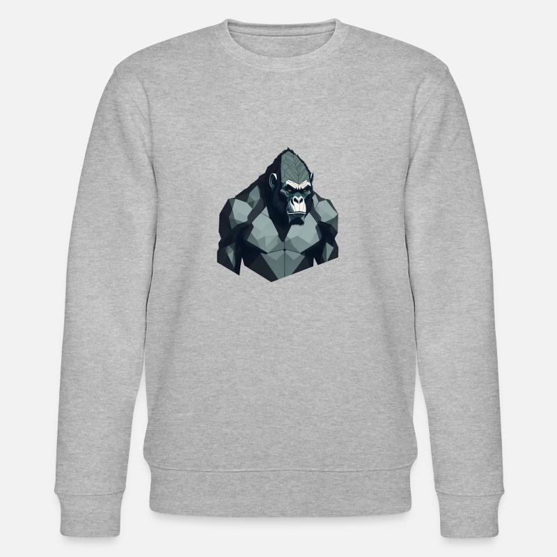 Polygon-Gorilla - Stanley/Stella Unisex Bio-Sweatshirt CHANGER  - Grau meliert