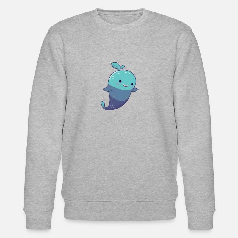 Süßer cute Wal - Stanley/Stella Unisex Bio-Sweatshirt CHANGER  - Grau meliert