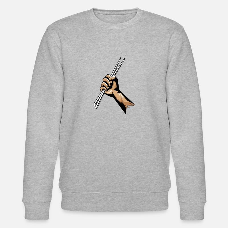 Trommler Bild Geschenk - Stanley/Stella Unisex Bio-Sweatshirt CHANGER  - Grau meliert