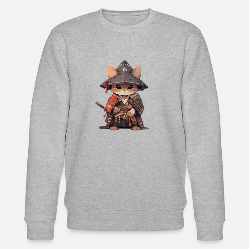 Chat d’Asie Samouraï japonais Samouraï - Sweat bio CHANGER Stanley/Stella Unisexe - gris chiné