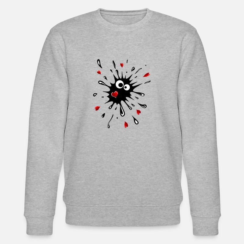 Klecks mit Herzen - Stanley/Stella Unisex Bio-Sweatshirt CHANGER  - Grau meliert
