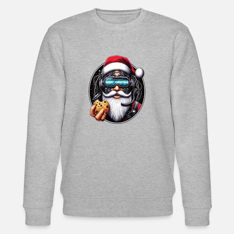 Weihnachtsmann Cyberpunk - Stanley/Stella Unisex Bio-Sweatshirt CHANGER  - Grau meliert