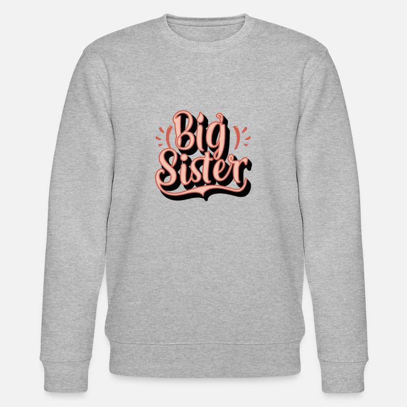 GROßE SCHWESTER - Stanley/Stella Unisex Bio-Sweatshirt CHANGER  - Grau meliert