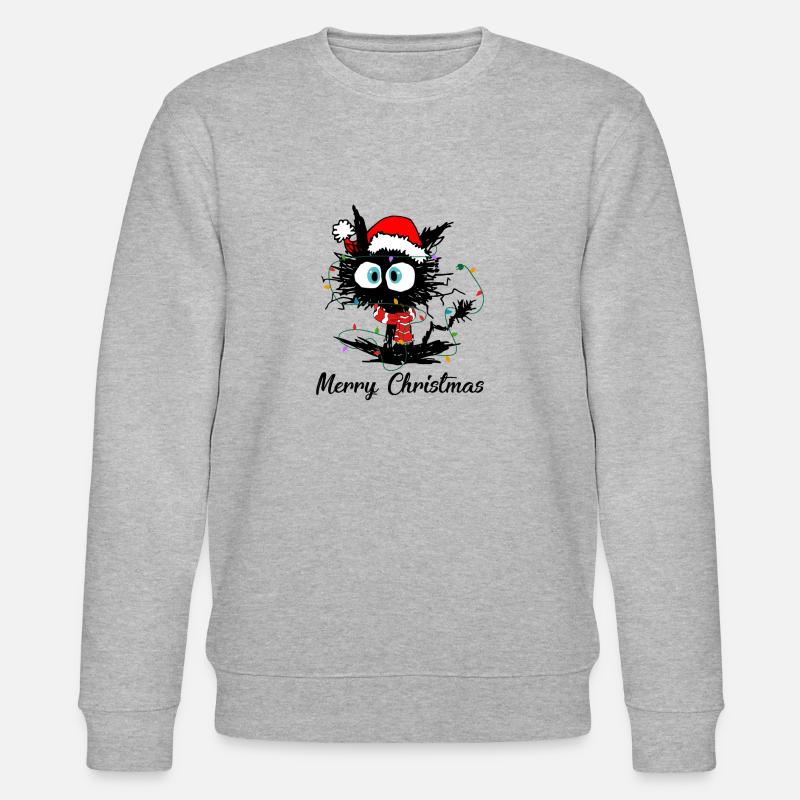 Joyeux Noël Chat Noir - Sweat bio CHANGER Stanley/Stella Unisexe - gris chiné