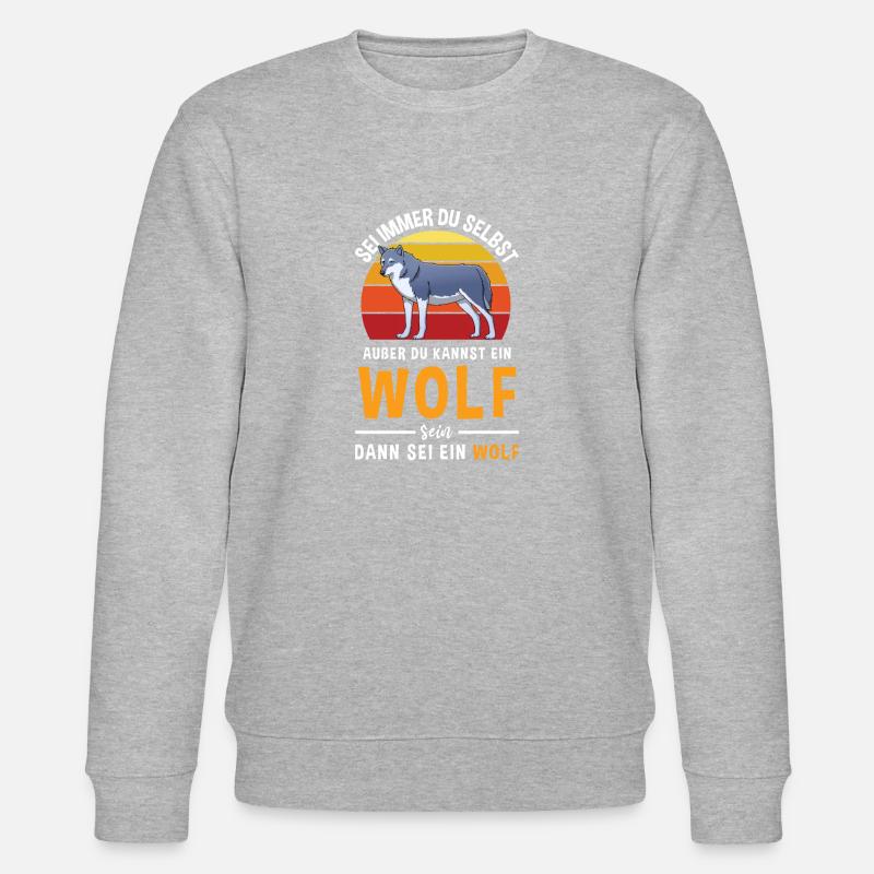 Wolfskopf Raubtier Wolfsgeheule Alphawolf Wolf - Stanley/Stella Unisex Bio-Sweatshirt CHANGER  - Grau meliert