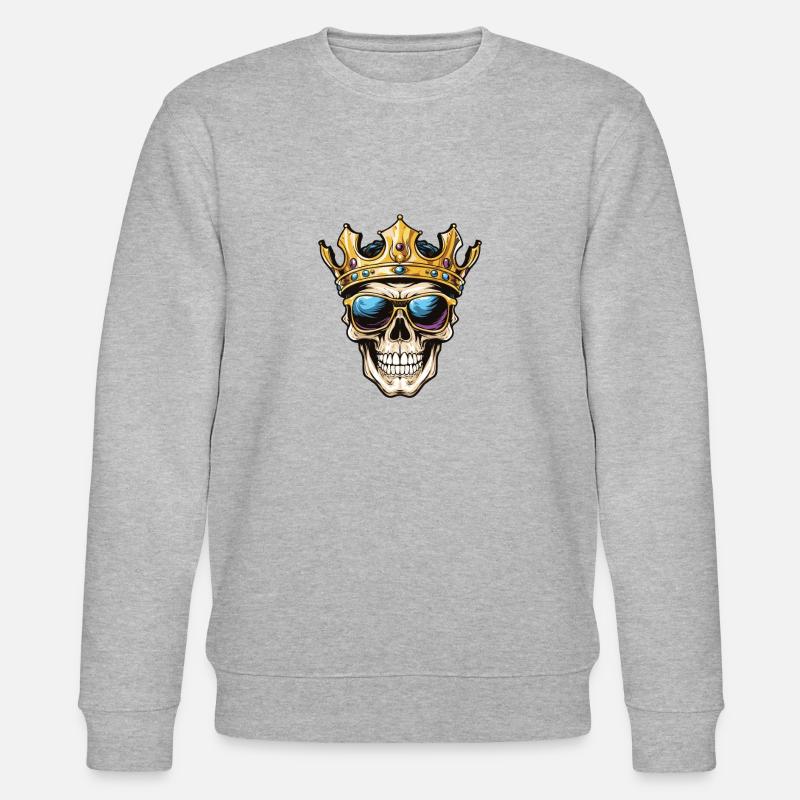 Crâne roi Couronne Tattoo - Sweat bio CHANGER Stanley/Stella Unisexe - gris chiné