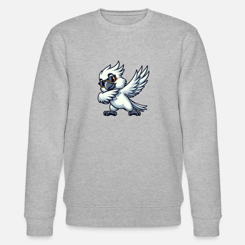 Wellensittich Dab Pose Spaßiges Design - Stanley/Stella Unisex Bio-Sweatshirt CHANGER  - Grau meliert