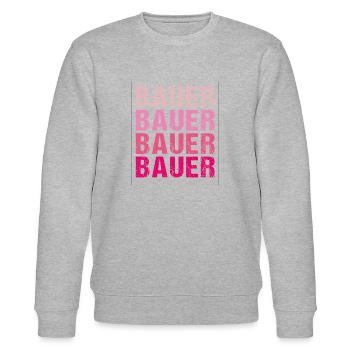 Effet de fondu de couleur de texte inspiré de Bauer - Sweat bio CHANGER Stanley/Stella Unisexe - gris chiné - Devant - Nik (191cm) & Marisol (170cm)