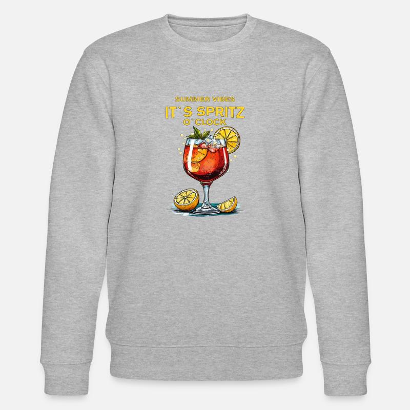DRINK IT'S SPRITZ O'CLOCK - Stanley/Stella CHANGER Unisex Organic Sweatshirt - heather grey