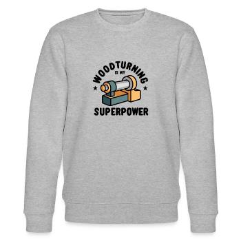 Lathe Wood Turning Lathe - Stanley/Stella CHANGER Unisex Organic Sweatshirt - heather grey - Front - Nik (191cm) & Marisol (170cm)