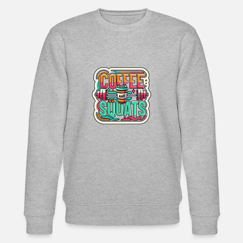 Coffee And Squats 8 - Stanley/Stella Unisex Bio-Sweatshirt CHANGER  - Grau meliert