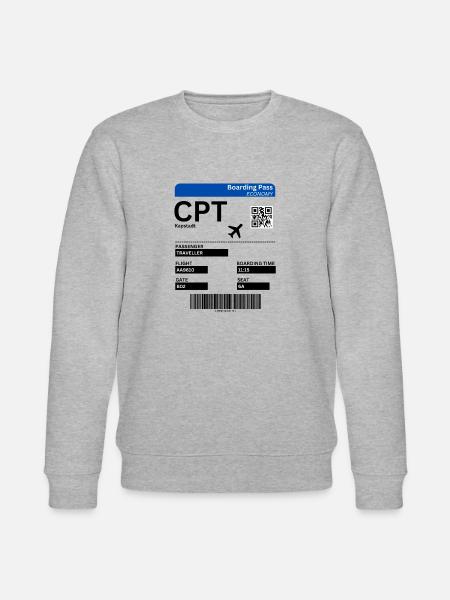 Cape Town boardingkort Sydafrika ferie idé - Stanley/Stella økologisk unisex-sweatshirt CHANGER  - grå meleret