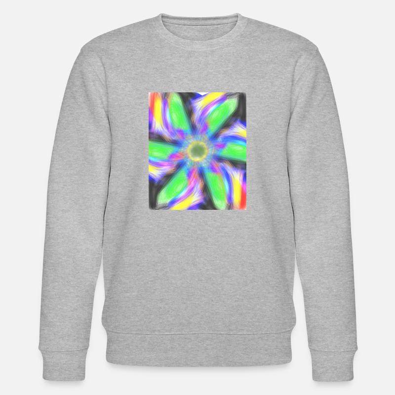 Fleur abstraite psychédélique - Sweat bio CHANGER Stanley/Stella Unisexe - gris chiné