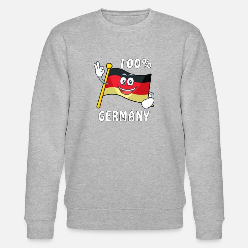 GERMANY 100% FLAG - Stanley/Stella CHANGER Unisex Organic Sweatshirt - heather grey